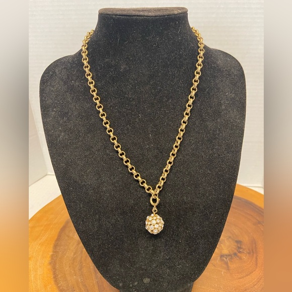 Stella & Dot Rhinestone Ball Charm necklace - Picture 1 of 7